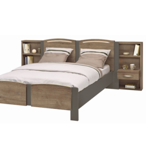 Tête de lit Calypso Arrondie – Minet - Couchage 160/200cm, Tête de lit + 2 blocs étagères avec 1 tablette arrière