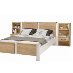 Tête de lit Calypso Droite – Minet - Couchage 160/200cm, Tête de lit + 2 blocs étagères avec 1 tablette arrière