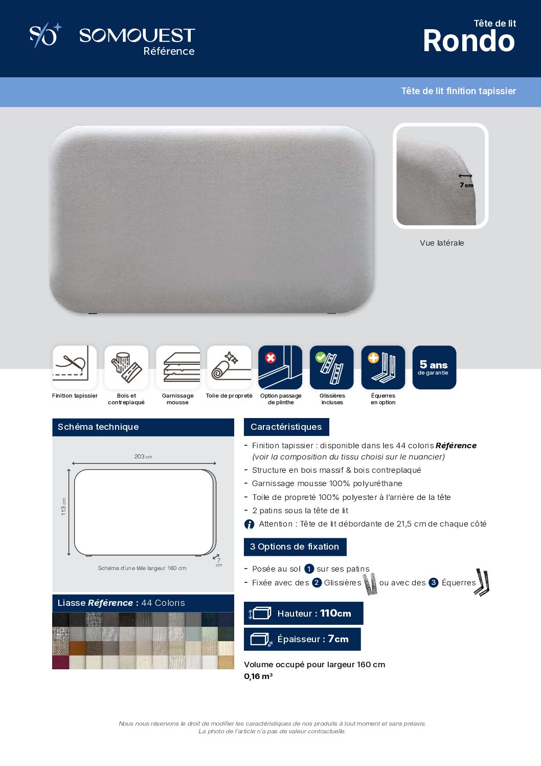Tête de lit - Rondo - 44 coloris – Image 2
