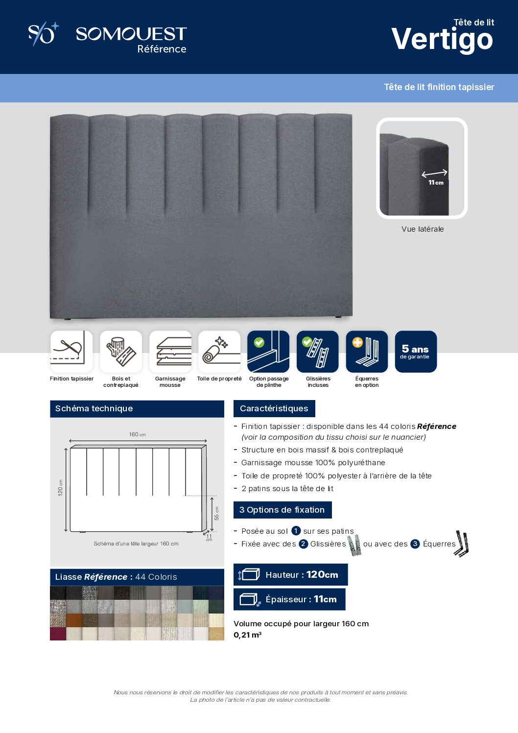 Tête de lit - Vertigo - 44 coloris – Image 2
