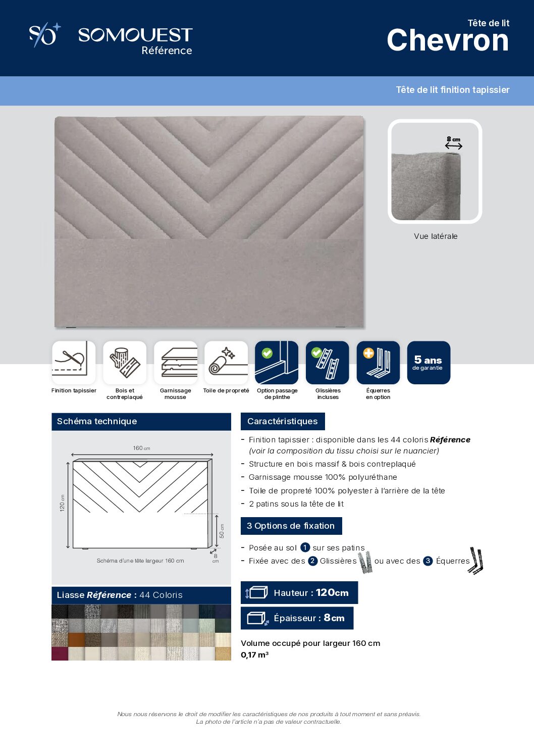 Tête de lit - Chevron - 44 coloris – Image 4